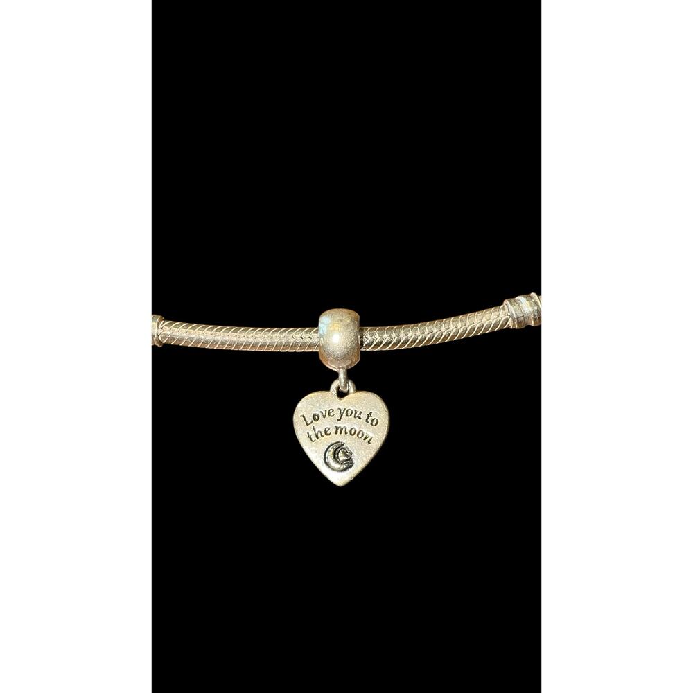 Unbranded sterling silver to the moon dangle charm for Pandora charm bracelet